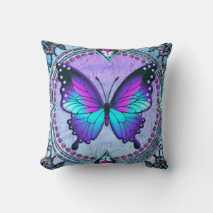 Sublimation Butterfly with Background Throw Pillow