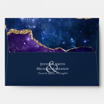 Sublime Agate Blue Gold WEDDING SUITE Envelope