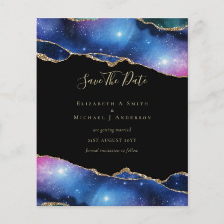 Sublime AGATE Purple Gold Glitter SAVE DATES Flyer