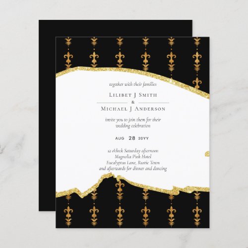 Sublime Black Gold Fleur De Lys Wedding