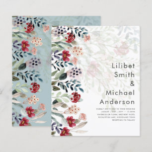 Sublime Burgundy Blue Wildflowers Wedding Elegant