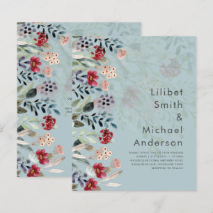 Sublime Burgundy Blue Wildflowers Wedding Elegant