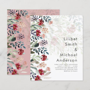 Sublime Burgundy Blue Wildflowers Wedding Elegant