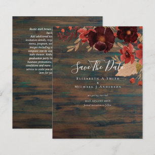 Sublime Burgundy Floral Wedding SAVE DATES Budget