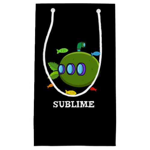 Sublime Funny Submarine Fruit Lime Pun Dark BG Small Gift Bag