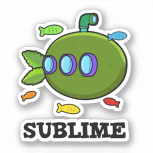 Sublime Funny Submarine Fruit Lime Pun  Sticker