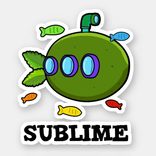 Sublime Funny Submarine Fruit Lime Pun  Sticker