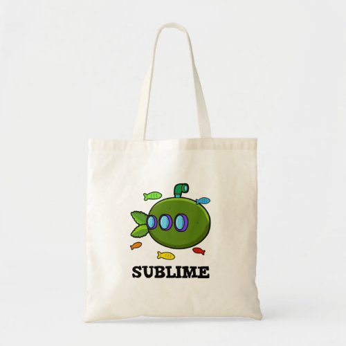 Sublime Funny Submarine Fruit Lime Pun  Tote Bag