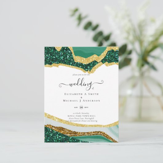 Sublime Green Gold Agate Glitter Wedding (Standing Front)