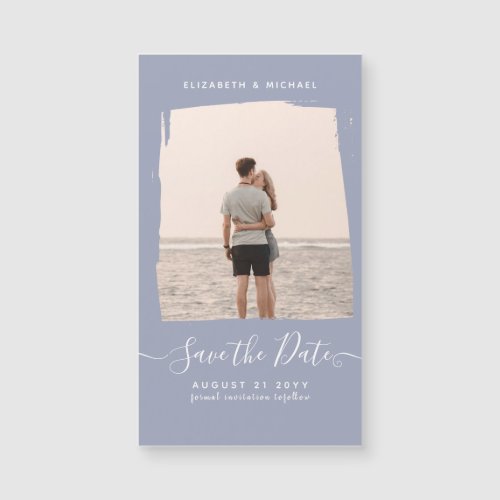 Sublime Minimalist PHOTO Save The Date Dusty Blue 