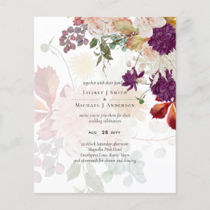 Sublime Mulberry orange Floral Wedding Suite Flyer
