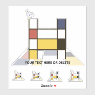 Sublime Neoplasticism Art Monogram. Letter H Sticker