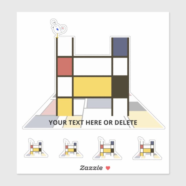 Sublime Neoplasticism Art Monogram. Letter H Sticker (Sheet)