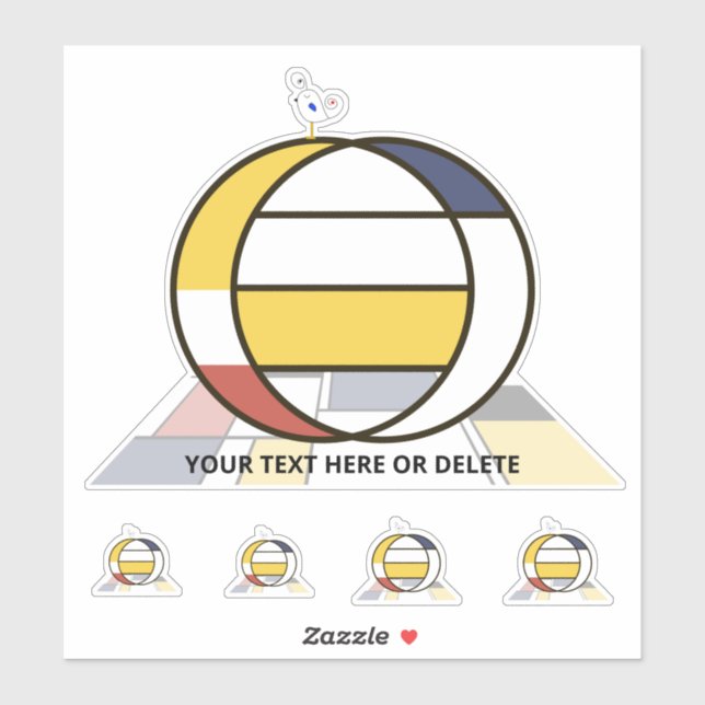 Sublime Neoplasticism Art Monogram. Letter O Sticker (Sheet)