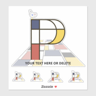 Sublime Neoplasticism Art Monogram. Letter P Sticker