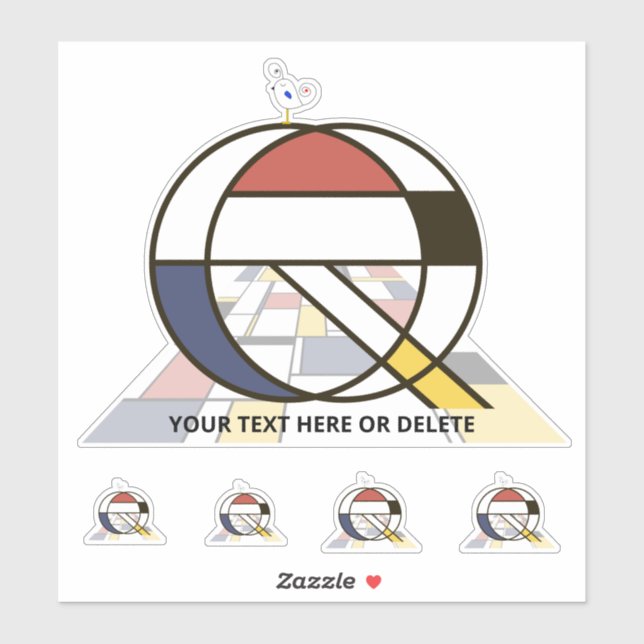 Sublime Neoplasticism Art Monogram. Letter Q Sticker (Sheet)