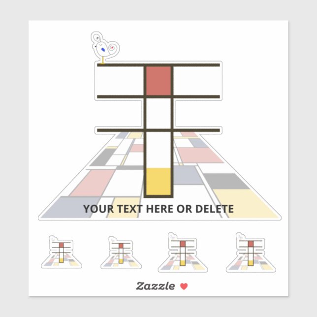 Sublime Neoplasticism Art Monogram. Letter T Sticker (Sheet)