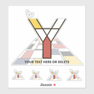 Sublime Neoplasticism Art Monogram. Letter Y Sticker