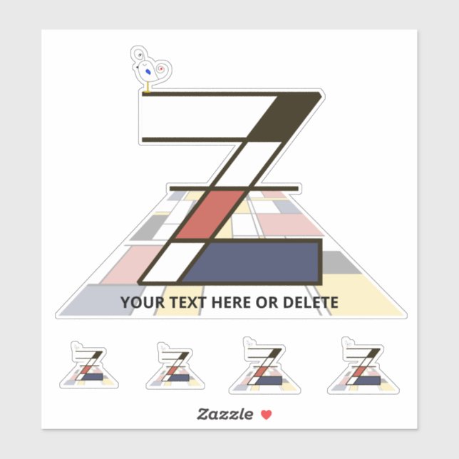 Sublime Neoplasticism Art Monogram. Letter Z Sticker (Sheet)