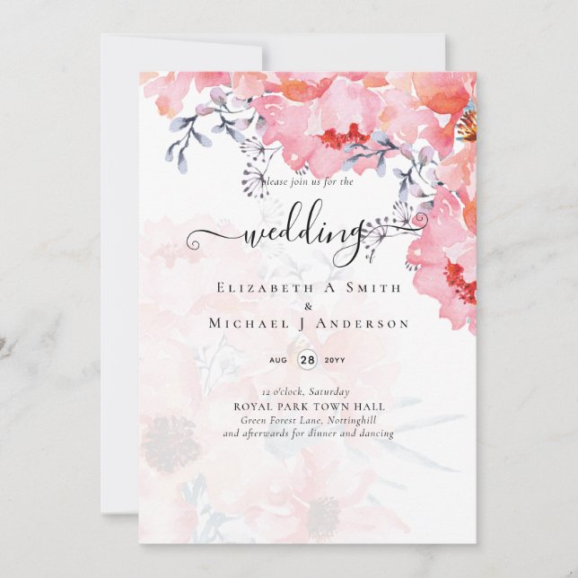 Sublime Pink Blossoms WEDDING SUITE - BUDGET (Front)