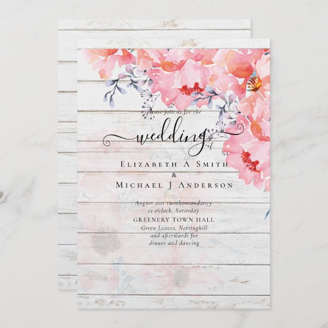 Sublime Pink Blossoms WEDDING SUITE - BUDGET (Front/Back)