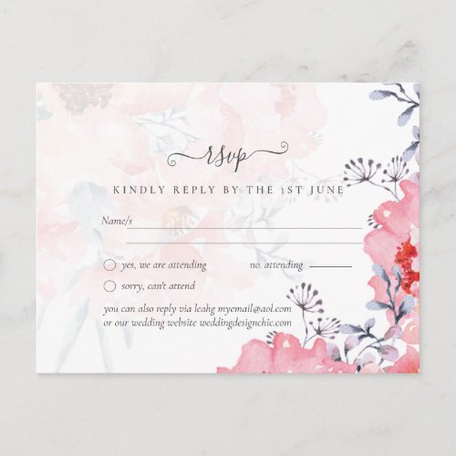 Sublime Pink Blossoms WEDDING SUITE _ BUDGET Postcard