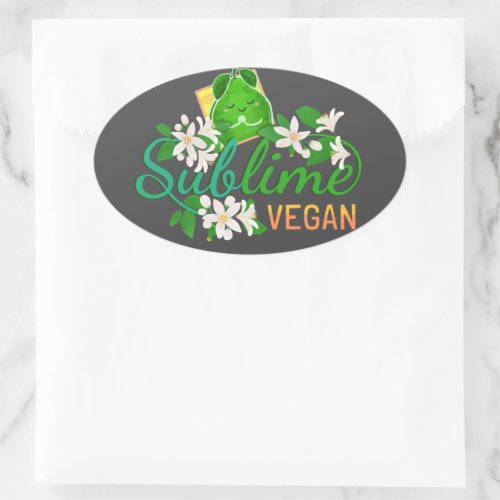 Sublime Vegan _ Punny Garden Oval Sticker
