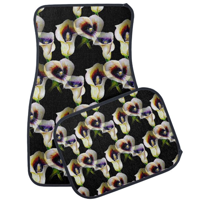 Sublime Watercolor Arum Calla Lilies Car Floor Mat (Set)