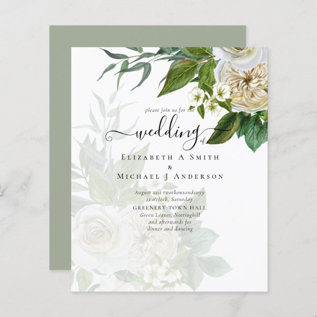 Sublime Wedding Suite - White Roses (Front/Back)