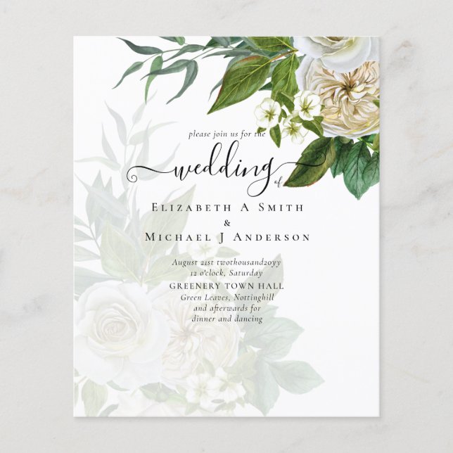 Sublime Wedding Suite - White Roses Flyer (Front)