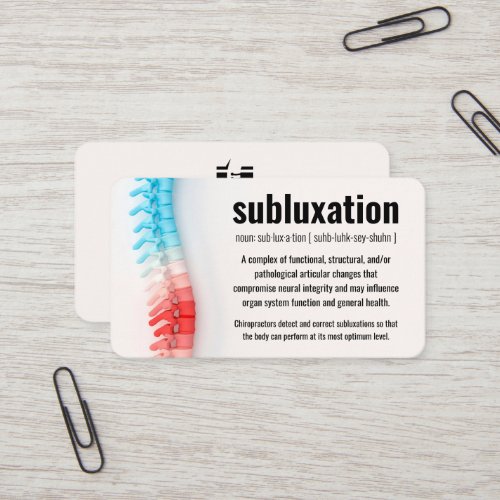 Subluxation Definition Chiropractic Business Card