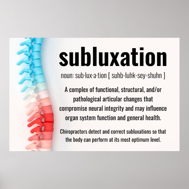 Subluxation Definition Chiropractic Poster (Front)