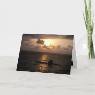 Submarine And Sunset Card
