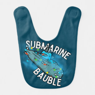 Submarine, bauble, christmas baby bib