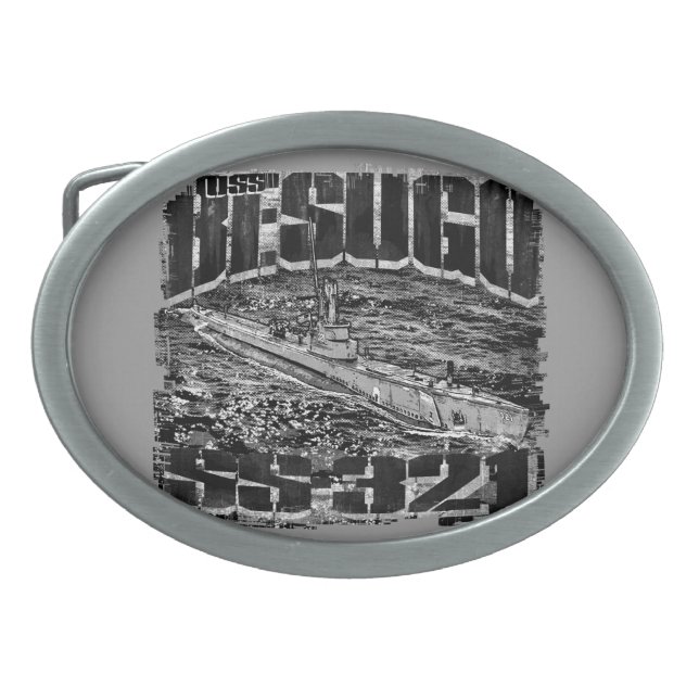 Submarine Besugo Pewter Belt Buckle (Front)