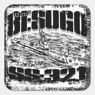Submarine Besugo Square Stickers Sticker