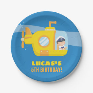 Submarine Boy Underwater Birthday Party Supplies Paper Plates