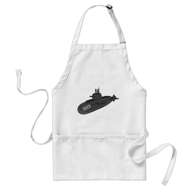Submarine cartoon illustration adult apron (Front)