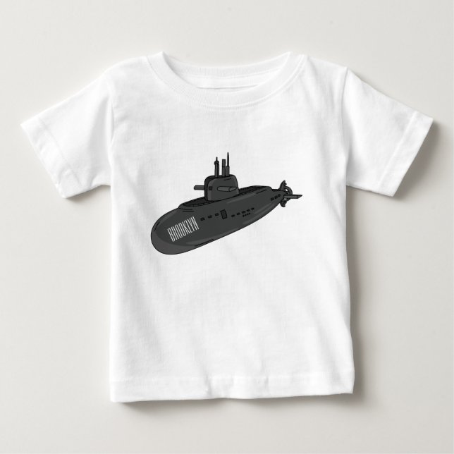 Submarine cartoon illustration baby T-Shirt (Front)