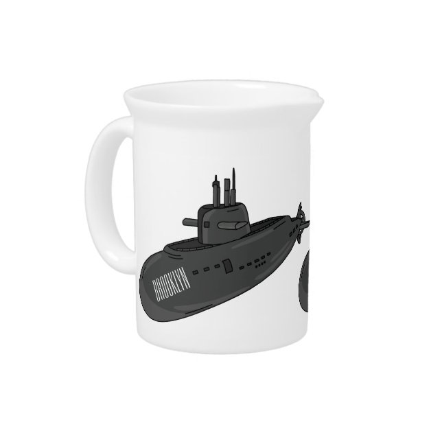 Submarine cartoon illustration  beverage pitcher (Left)
