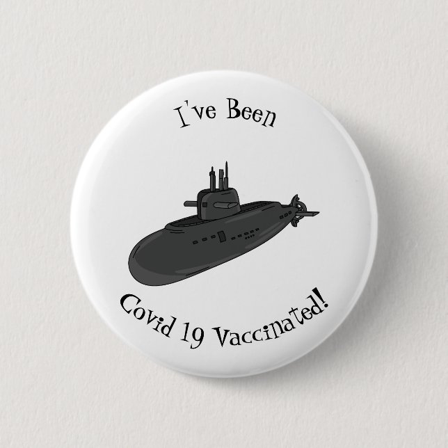 Submarine cartoon illustration button (Front)