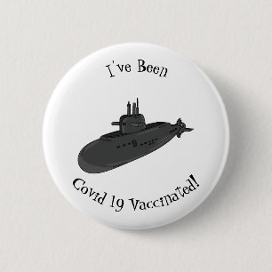 Submarine cartoon illustration button