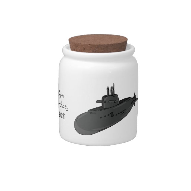 Submarine cartoon illustration candy jar (Right)