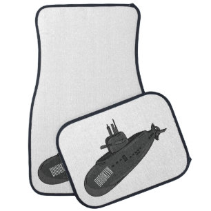 Submarine cartoon illustration car floor mat