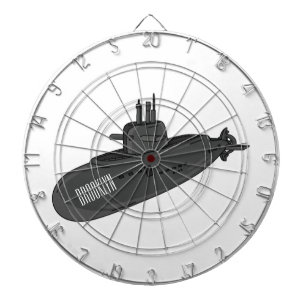 Submarine cartoon illustration dart board