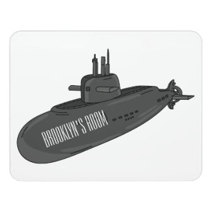 Submarine cartoon illustration  door sign