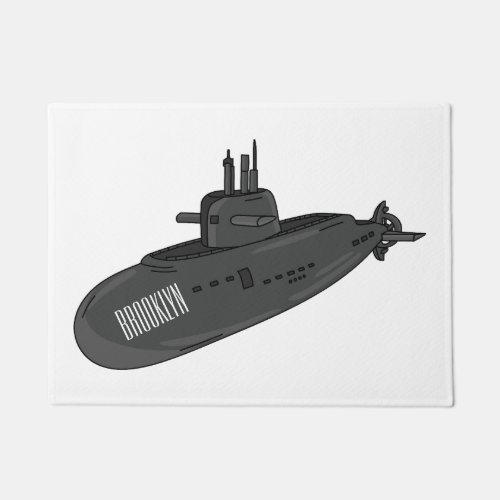 Submarine cartoon illustration doormat