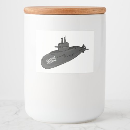 Submarine cartoon illustration food label