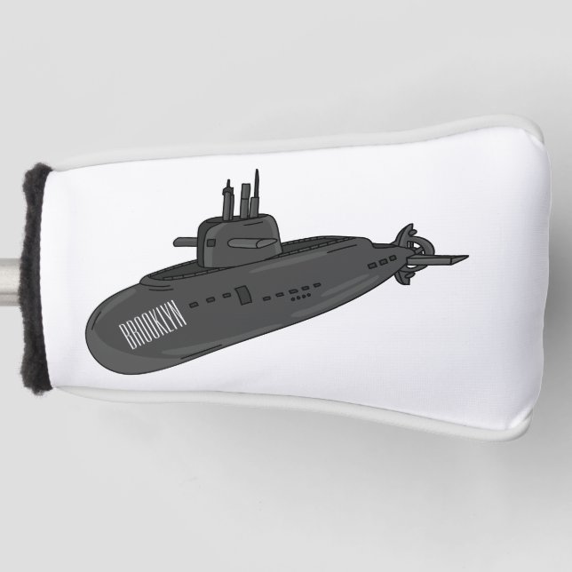 Submarine cartoon illustration golf head cover (Front)
