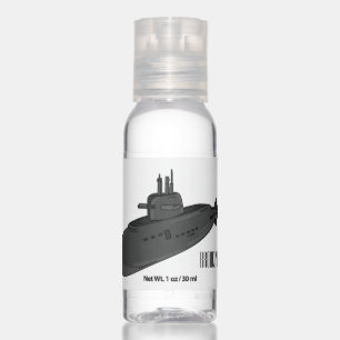 Submarine cartoon illustration  hand sanitizer